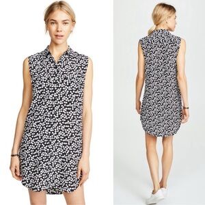 Equipment Femme Endless Hearts Printed Sleeveless 100% Silk Dress Large